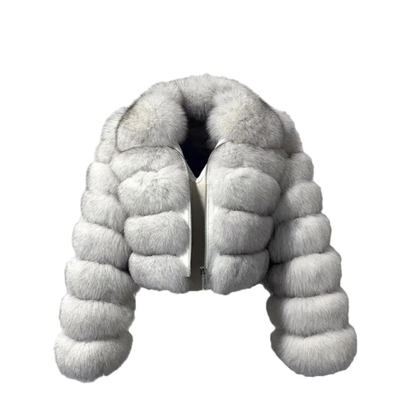 Women Fluffy Faux Fur Coat Cropped Puffer Jacket Winter Warm Fuzzy Teddy Jacket - Picture 5 of 8